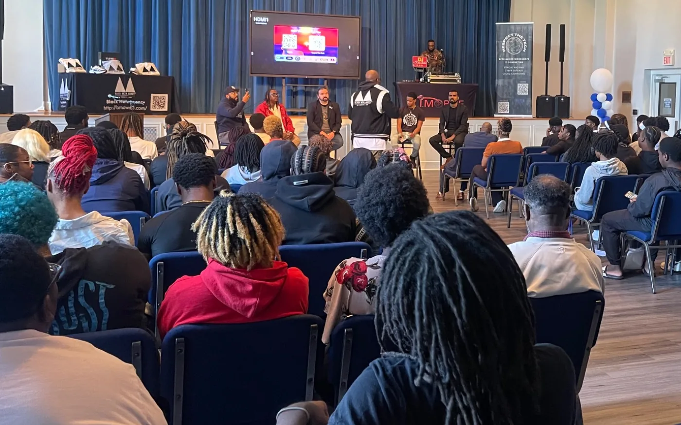 Students and community members attending a full-room BCG session